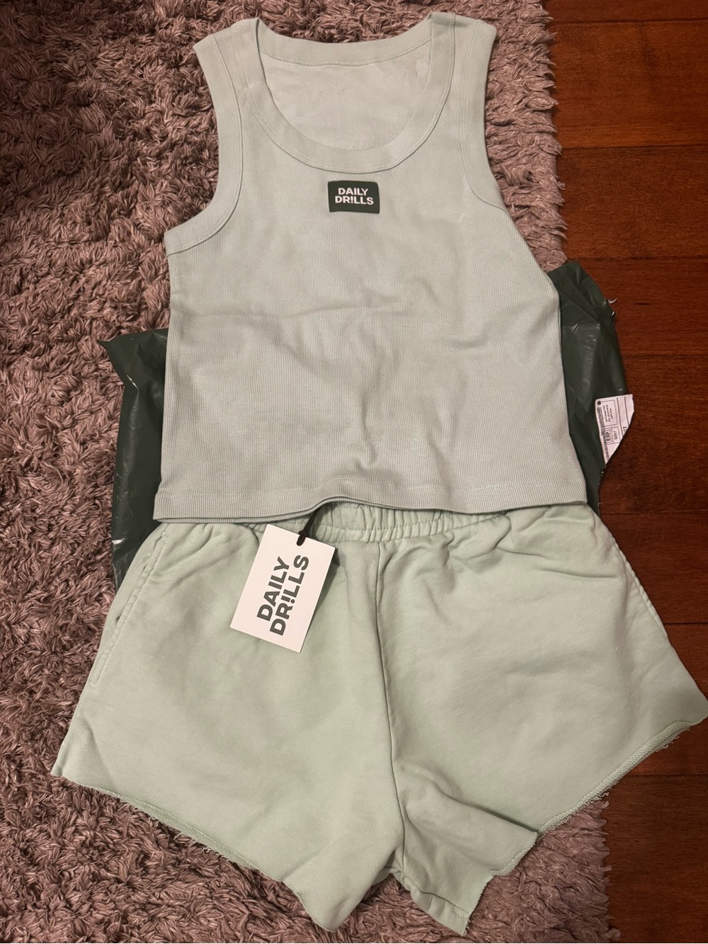 Daily Drills Mint Green Tank Top and Shorts Set